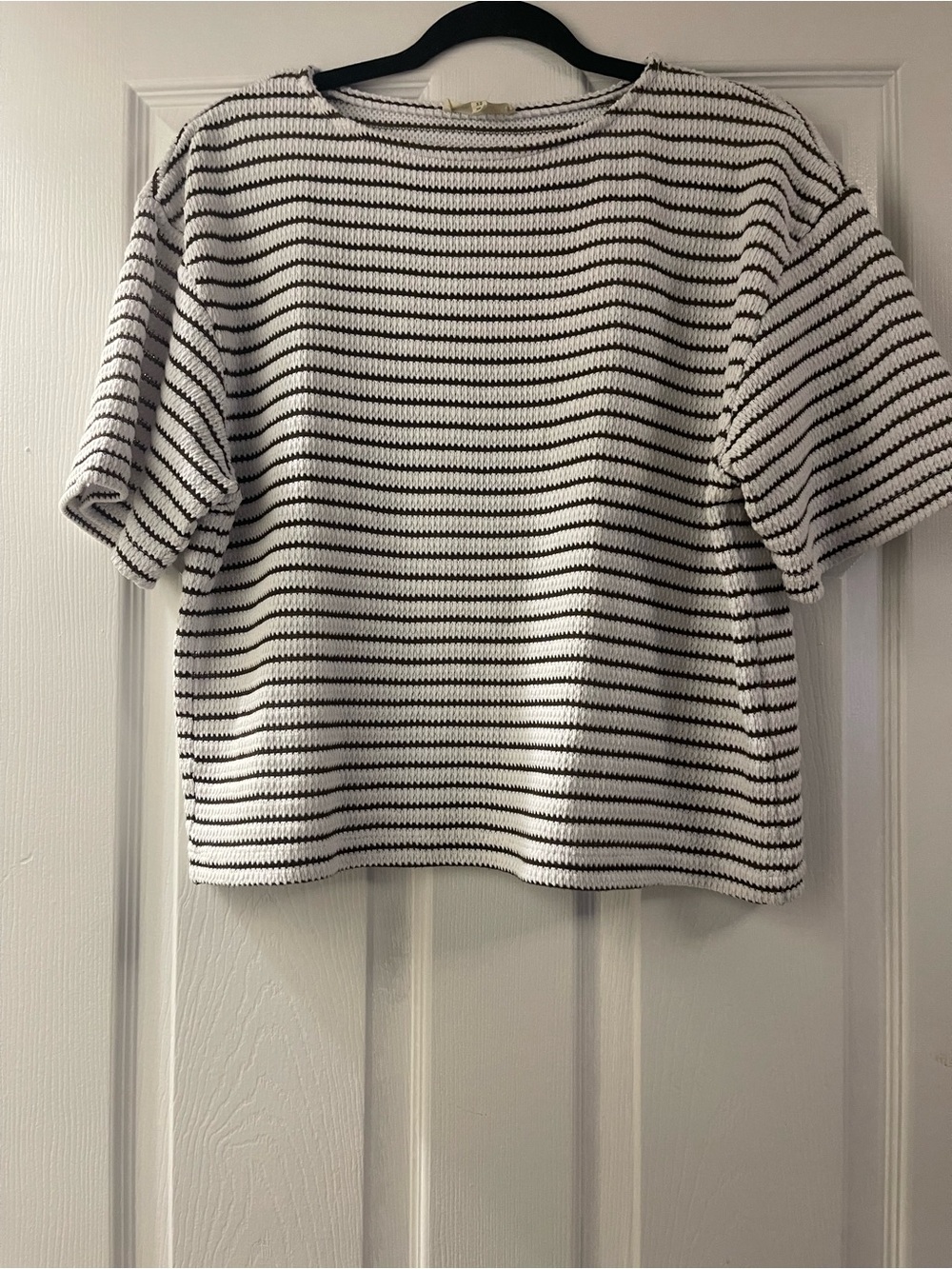 Madewell Striped Open Knit Boxy Sweater Top XS
